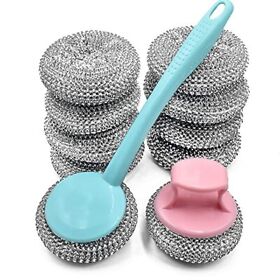 10 Pack Stainless Steel Sponges Scrubbing Scouring Pad Wool Scrubber