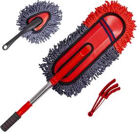 1260 445021829811 Soft Microfiber Car Duster Exterior Scratch Free Multipurpose With Extend