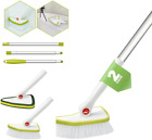 2 In 1 Cleaning Brush Tub Tile Scrubber Extendable Lightweight Handle Detachable