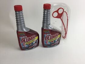 2 Liquid-plumr Double Impact Gel System Hair And Clog Remover 18 Oz With 23inch Snake