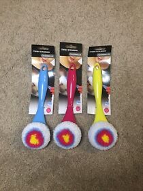 4551 3 Pack Multi-purpose Scrub Brush Set Rubber Handle Cleans Pots Pans By Casabella