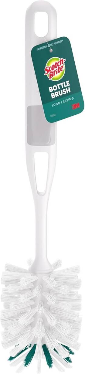 3m 051141234809 Scotch-brite Glass And Water Bottle Brush Long-lasting Safe On Glassware Shak