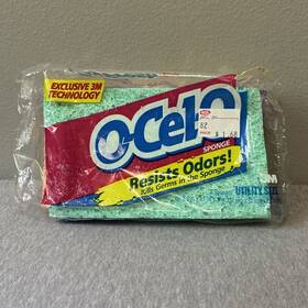 3m O-cel-o 053200072445 Vintage 1994 Utility Size Sponges Usa Made 2 Pack 6inx3.6inx0.9in