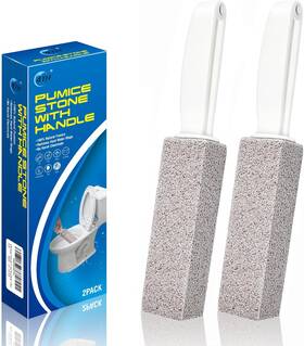 4th 313046622618 Pumice Stone For Toilet Bowl Cleaning Scouring Stick With Handle Cleans Away