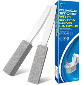 4th 761312411679 Pumice Stone Toilet Bowl Cleaning Scouring Stick With Extra Large Handle Clea