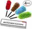 5540174 Fransessentials Microfiber Feather Dusters Duster Extendable 4 Set Non-scratchy Anti-static 799207220662