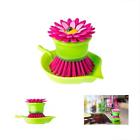 6482 Flower Power Pink Palm Dish Brush With Holder 8411782800627