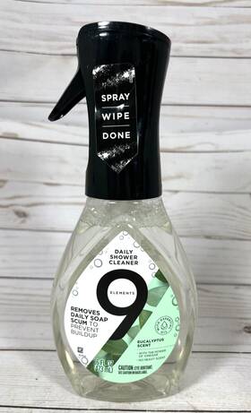 9 Elements 030772075814 Daily Shower Cleaner Eucalyptus Scent 16oz