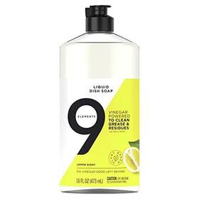 10037000956225 9 Elements Dishwashing Liquid Dish Soap Lemon Scent Cleaner 16 Oz Bottle