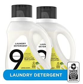 9 Elements Natural Laundry Detergent Liquid Soap Lemon Scent Vinegar Powered