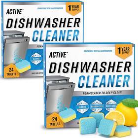 Active 860008839923 Dishwasher Cleaner Deodorizer 48 Pack - Deep Cleaning Descaler Pods Dish Wash