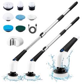 Addplus 762765886960 Electric Spin Scrubber 2024 New Cordless Cleaning Brush With 8 Replaceable