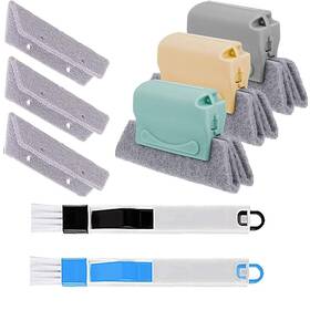 Aevrry 701151836837 Window Groove Cleaning Brush Magic Track Cleaner Tool Set 3 Gap Cl