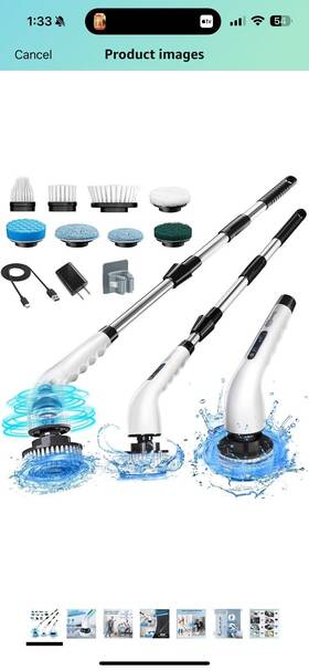 Aieess2024 Ai&e Electric Spin Scrubber - 8 Replaceable Brush Heads Shower Cleaner 2 Speeds