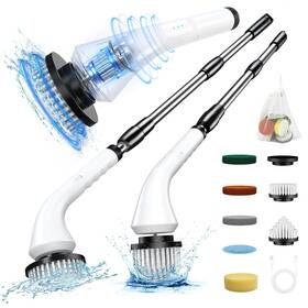 Lber-qjs-01 Aicuu Electric Spin Scrubbercordless Cleaning Brush With 8 Replaceable Heads And