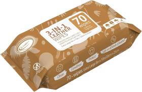 Air Jungles 744110376258 3in1 Leather Cleaner Wipes 70 Count Extra Large 8 Inch X 10 Size
