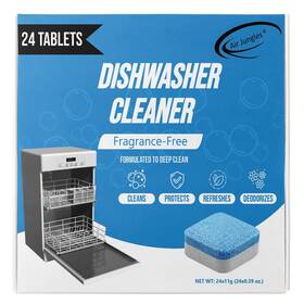 Air Jungles 850027181691 Dishwasher Cleaner Tablets 24 Count Fragrance Free Deep Cleaning Descaler P