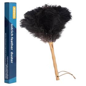Aldwin 974373540026 Ostrich Feather Duster 16 Inch Black Genuine Feathers With Wo