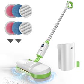 Al-s1 Alfabot Cordless Electric Mop For Floor Cleaning Dual Spin With Led Headlight/water