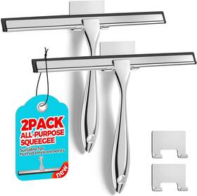 Alflod 313029330394 2pack All-purpose Shower Squeegee For Glass Doors Tile Walls Bathroom