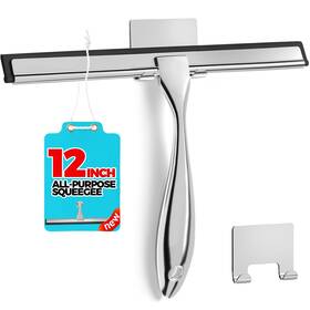 B0ddpmk9ns Alflod 12-inch Shower Squeegee For Glass Tile Windows And Mirrors - Stainless Steel