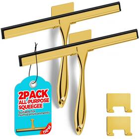 B0dnzghhtz Alflod 2pack 12-inch Golden All-purpose Shower Squeegee For Doors Bath