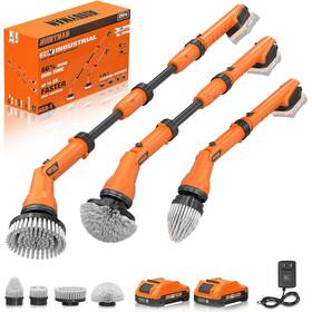 Lk-2d Alloyman 2 Battery Electric Spin Scrubber 1000rpm Cordless Cleaning Brush Waterproof With