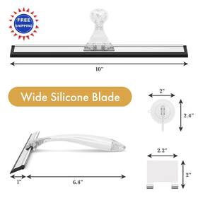 P-ab-ss201-cl10 Amazerbath Shower Squeegee 10 Inch Glass Doors All-purpose Suction Hook Adhesive