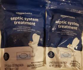 Amazon Basics 842379198595 Septic System Treatment Dissolving Pacs 3-pack. Lot Of 2