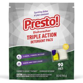 70000084 Amazon.com Services Llc. 90 Count Brand - Presto Triple Action Dishwasher Pacs Lemon Scent
