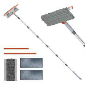 31.2049.p001-00-b0001 Aplop 6.4ft Extendable 2-in-1 Window Squeegee And Scrubber With Long Handle 180 Adju