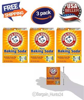 Arm & Hammer Arm&hammer8oz And Pure Baking Soda 8 Oz For Cleaning Pack Of 3 -new - Free Shipping
