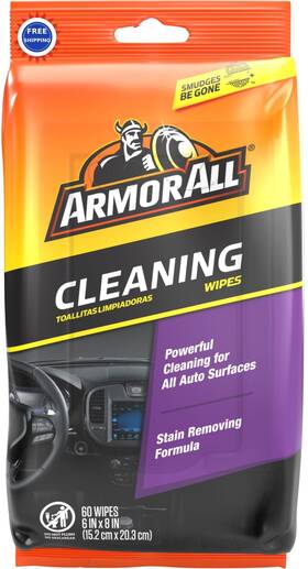 19266 Armor All Car Cleaning Wipes 60 Count Flat Pack Powerful Dashboards Vinyl Clear