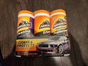 Armor All 313037795741 Protectant Glass And Cleaning Wipes For Car Interior - 3 Pack