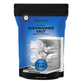 Aromasong 075008677387 Dishwasher Salt 5 Lb - 100% Natural Water Softening Agent For Cleaner Dishes