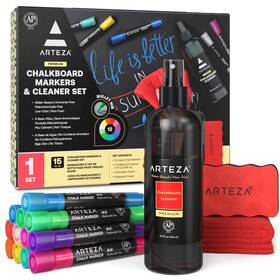 Artz-9102 Arteza Chalkboard Cleaner Set 12 Assorted Color Chalk Markers Magnetic Eraser 10-