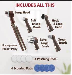 As Seen On Tv 17897 Horsepower Pocket Pony Multi Head Handheld Cleaning Brush