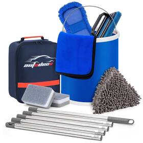 Autodeco 027685198471 Boat Wash Cleaning Kit With Wet Dry Mop Collapsible Bucket Scrubbing Bru