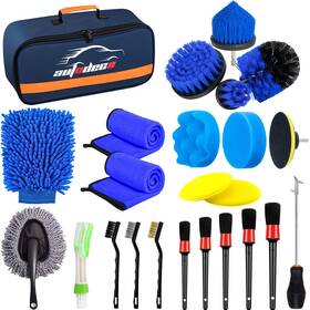 Autodeco 715748220282 30pcs Car Detailing Brush Set Kit Auto Drill C