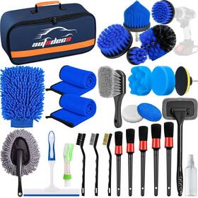 Autodeco 715748220343 27pcs Car Detailing Brush Set Kit Auto Drill