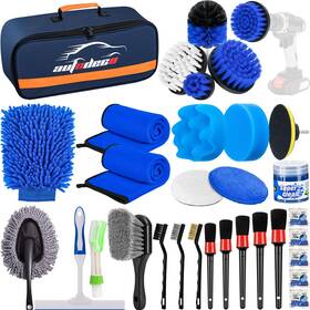 Autodeco 715748220374 31pcs Car Detailing Brush Set Kit Auto Drill C