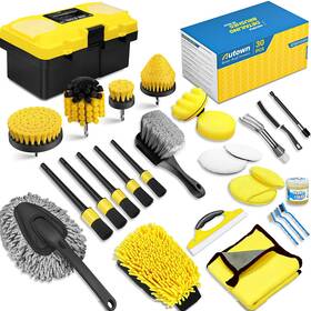 Cwck46-us Autown 30pcs Car Detailing Kit With Drill Brush And Portable Tool Box