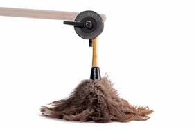 Avian Cleaning Co. 724175360027 Ostrich Feather Duster 13.5 Inches Gray And Brown With Pole Adapter