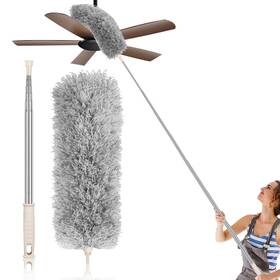Duster001k-grey Azun Dusters For Cleaning Ceiling Fan Cleaner With Extension Pole 30 Inch 96 Reusable