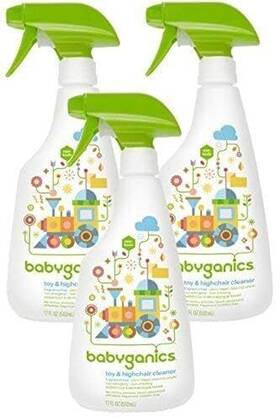 04032018 Babyganics 813277010494 3 Pack Toy And Highchair Cleaner Spray Fragrance Free 17oz Bottle