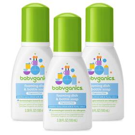 Babyganics 813277012030 Foaming Dish And Bottle Soap For Travel Fragrance Free Removes Dried