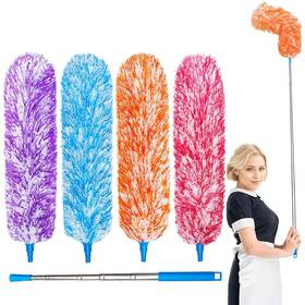 Baidoon 797430937098 4 Pack Microfiber Feather Dusters Up To 55 Inch Extension Pole Cobweb Clean
