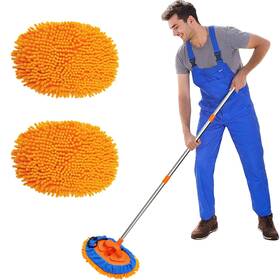 Duster00010 Baidoon 52 Inch Multipurpose Microfiber Duster With 2 Washable Chenille Cloth