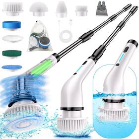 Banbers 632125919273 Upgraded Electric Spin Scrubber Power Scrubbers For Cleaning With 8 Brush Heads