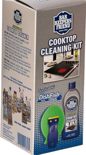 Bar Keepers Friend 071618116544 Cooktop Cleaning Kit 12 Oz Cleanser Scrubber Dishfish Sponge